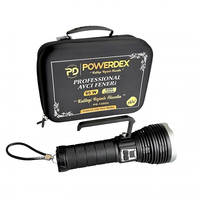 Powerdex PD-14500 Şarjlı Zoomlu 6500 Lümen Profesyonel Avcı El Feneri