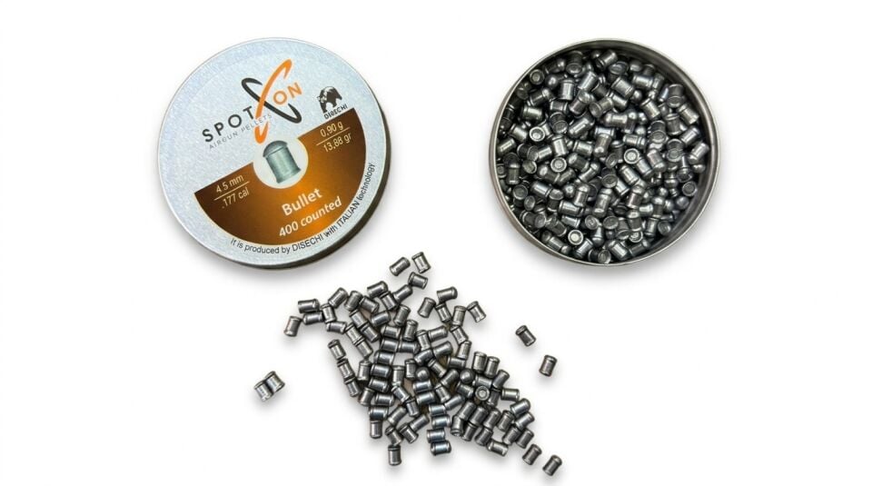 Spoton Bullet 4,5 mm Havalı Saçma - kutu, açık kutu ve dökülmüş saçmalar