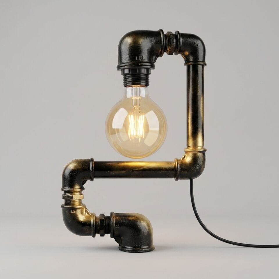 Asimetrik Formlu Tasarım Masa Lambası