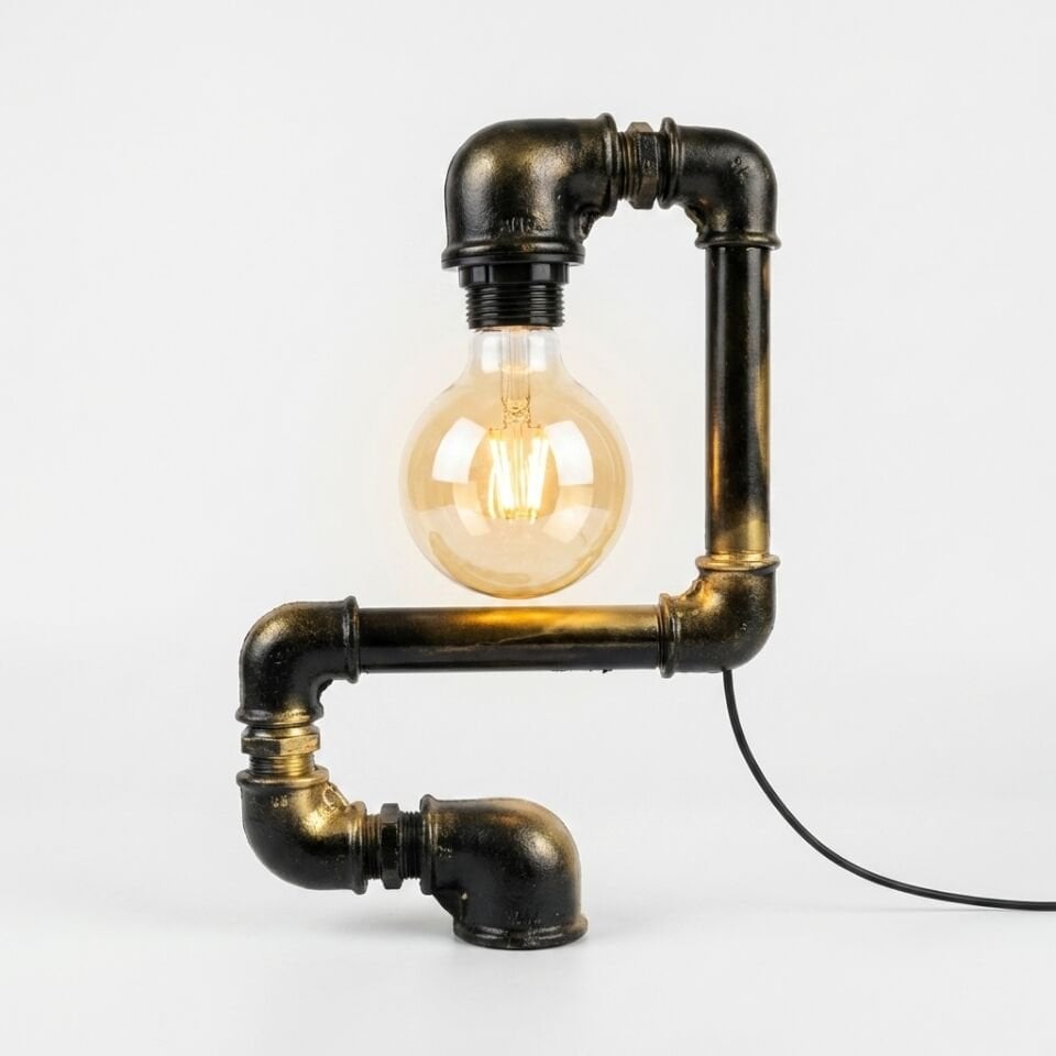 Asimetrik Formlu Tasarım Masa Lambası