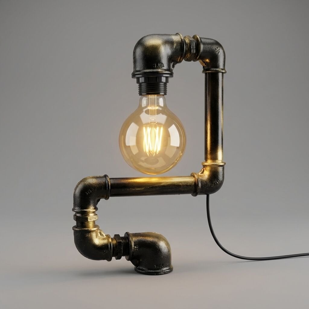 Asimetrik Formlu Tasarım Masa Lambası