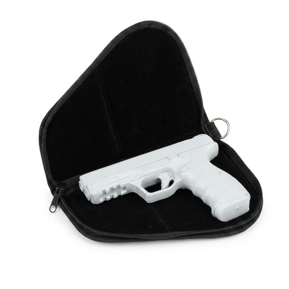 Mini Üçgen Tabanca Çantası – İçi Kadifeli Imperteks Taşıma Kılıfı