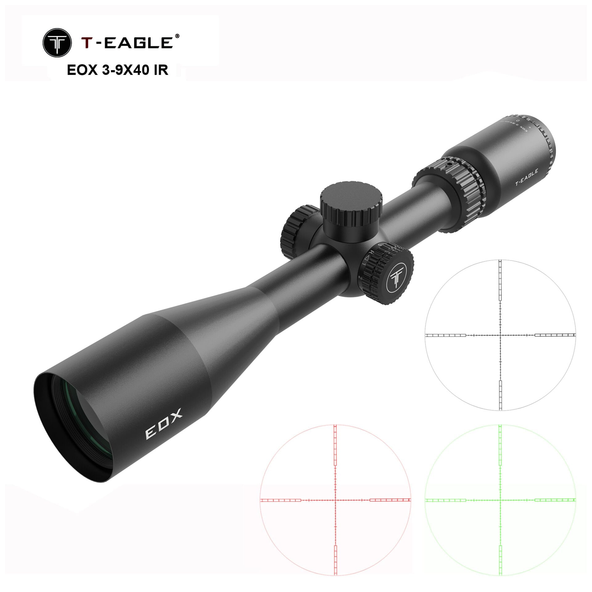 T-Eagle EOX 3-9x40 IR Aydınlatmalı Av & Taktik Tüfek Dürbünü
