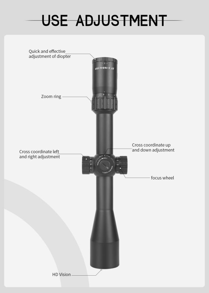 T-Eagle STL 4-16x44 FFP Birinci Fokal Düzlem Taktik Tüfek Dürbünü