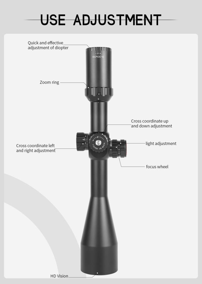 T-Eagle ER 3-30x56 FFP IR Devasa Zoom Uzun Menzil Keskin Nişancı Dürbünü