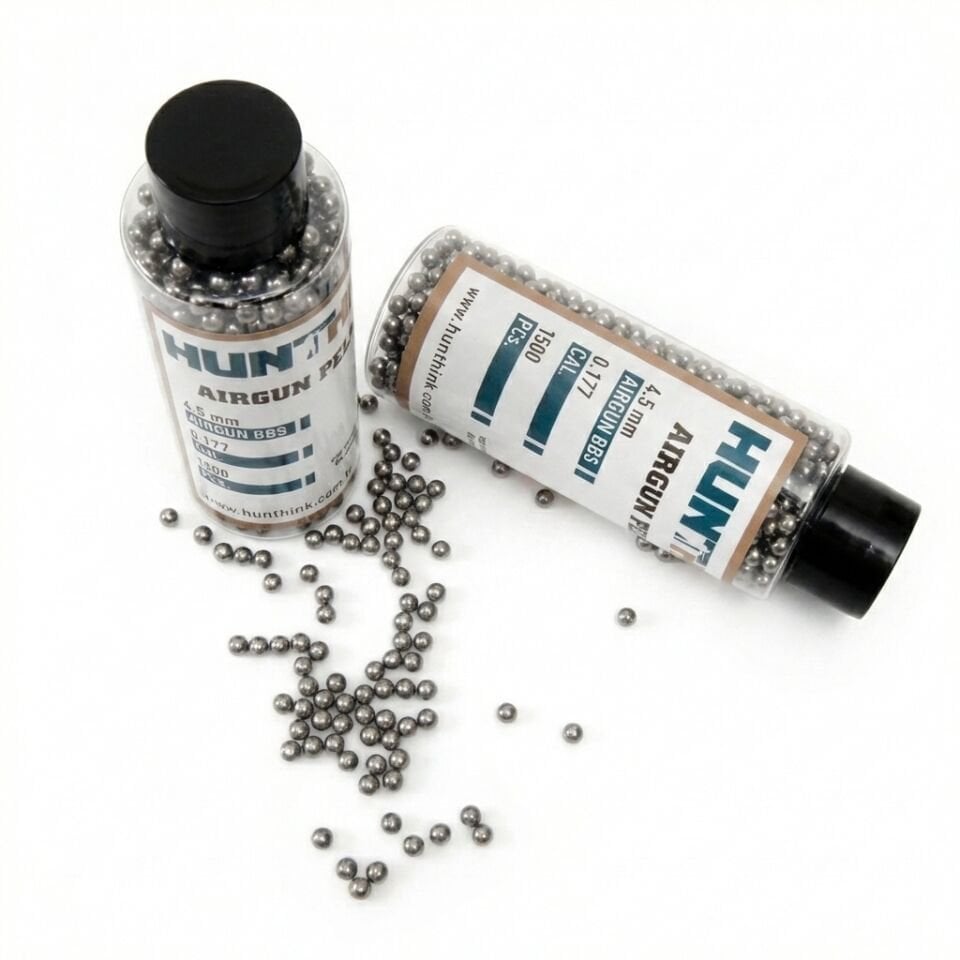 Hunthink 4.5 mm Çelik Bilye BB Saçma 1500 Adet