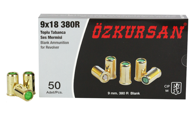 Özkursan 380R Kısa 9 mm Kurusıkı Mermisi