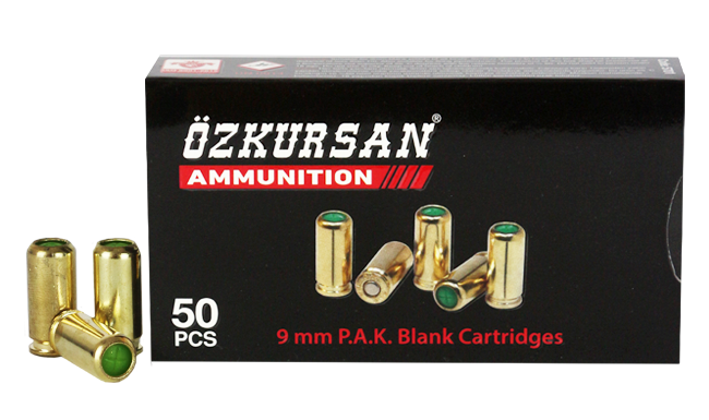 Özkursan Gold 9mm Kurusıkı Ses Mermisi (50 Adet) | Prizma Av