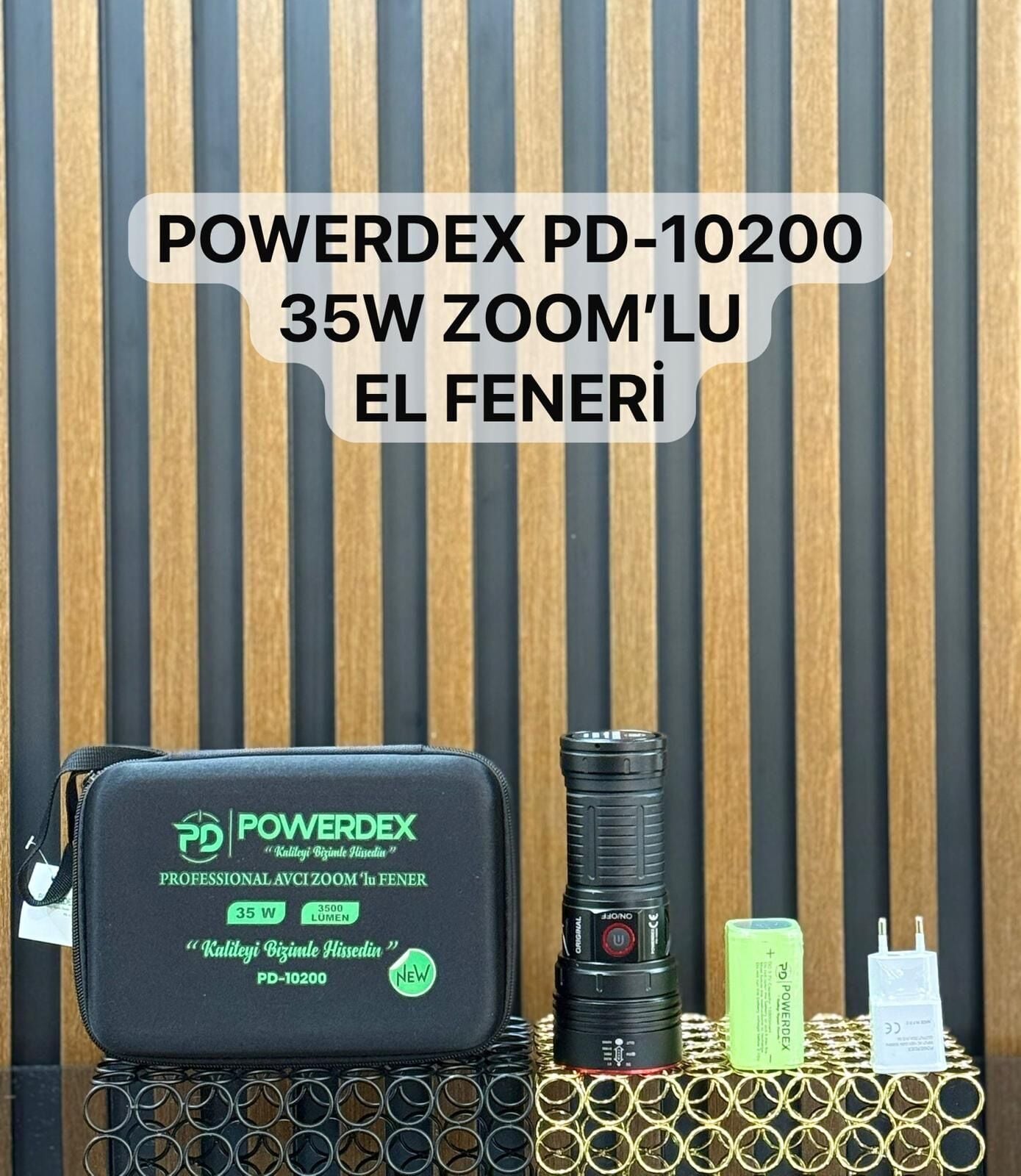 Powerdex PD-10200 Şarj Edilebilir Profesyonel El Feneri 35W 3500 Lümen