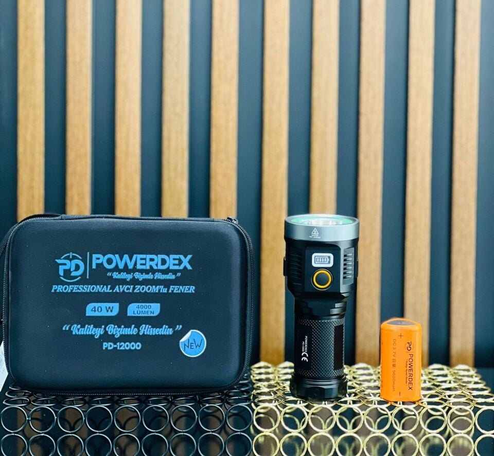Powerdex PD-12000 Şarj Edilebilir Profesyonel El Feneri 40W 4000 Lümen