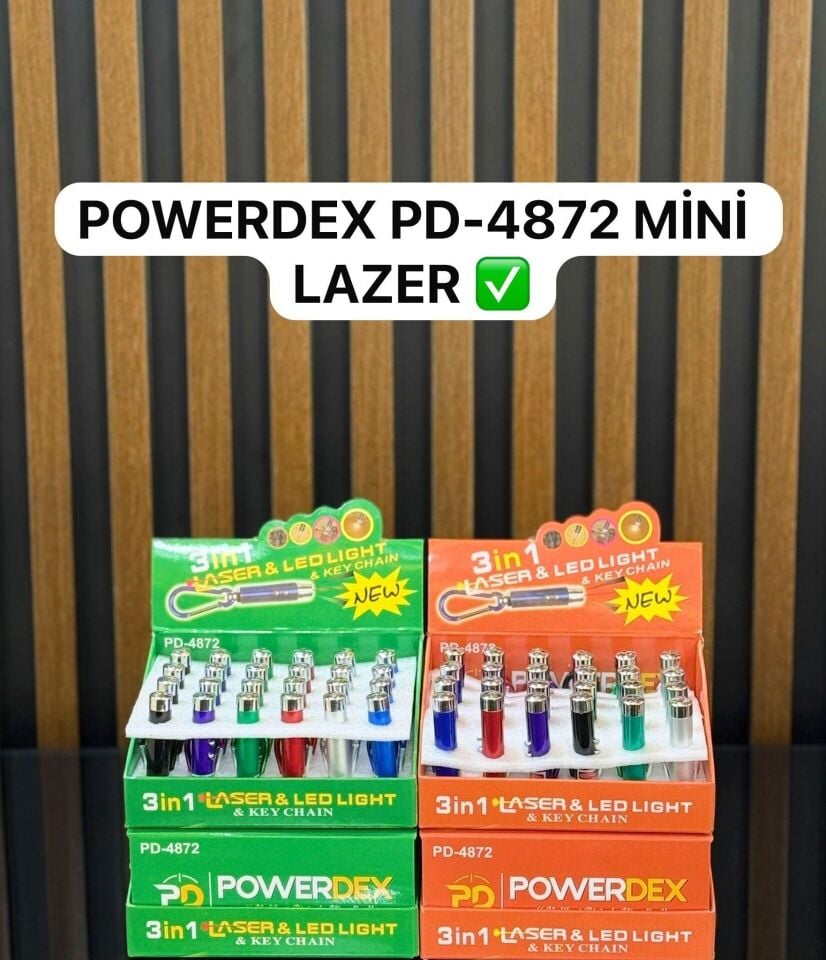 Powerdex PD-4872 3'ü 1 Arada Anahtarlık Feneri Lazer Gece Işığı