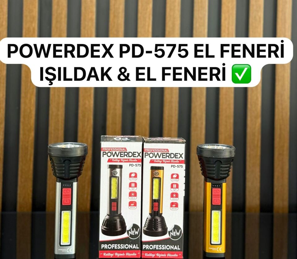 Powerdex PD-575 Şarj Edilebilir Profesyonel El Feneri 5W 1200 Lümen