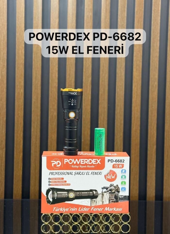 Powerdex PD-6682 Şarj Edilebilir Profesyonel El Feneri