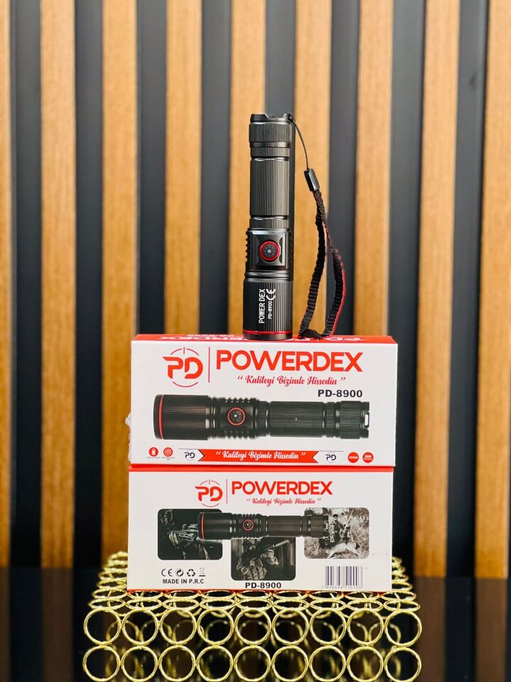 Powerdex PD-6900 Şarj Edilebilir Profesyonel El Feneri 20W 2000 Lümen Zoomlu