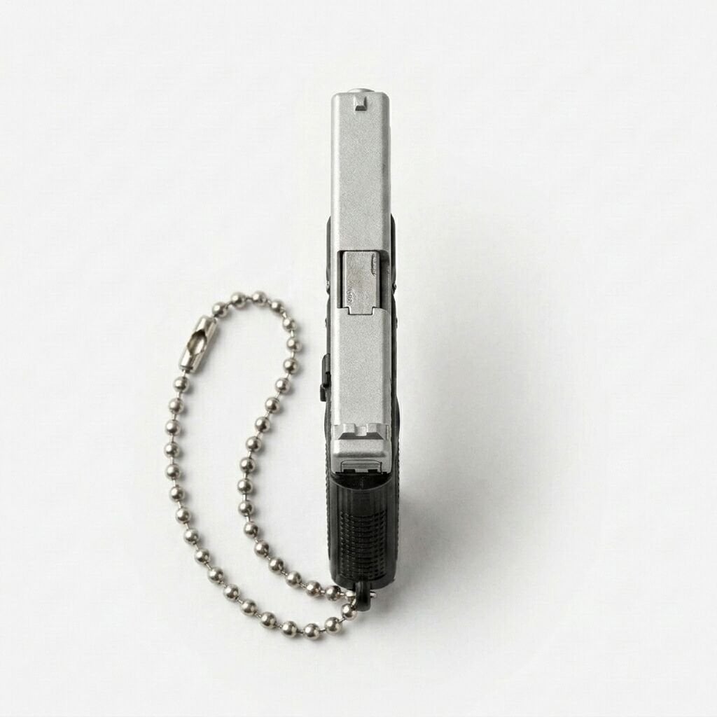 Mini Glock Anahtarlık Metal Gövde 5.5cm Hareketli Gerçekçi Tasarım