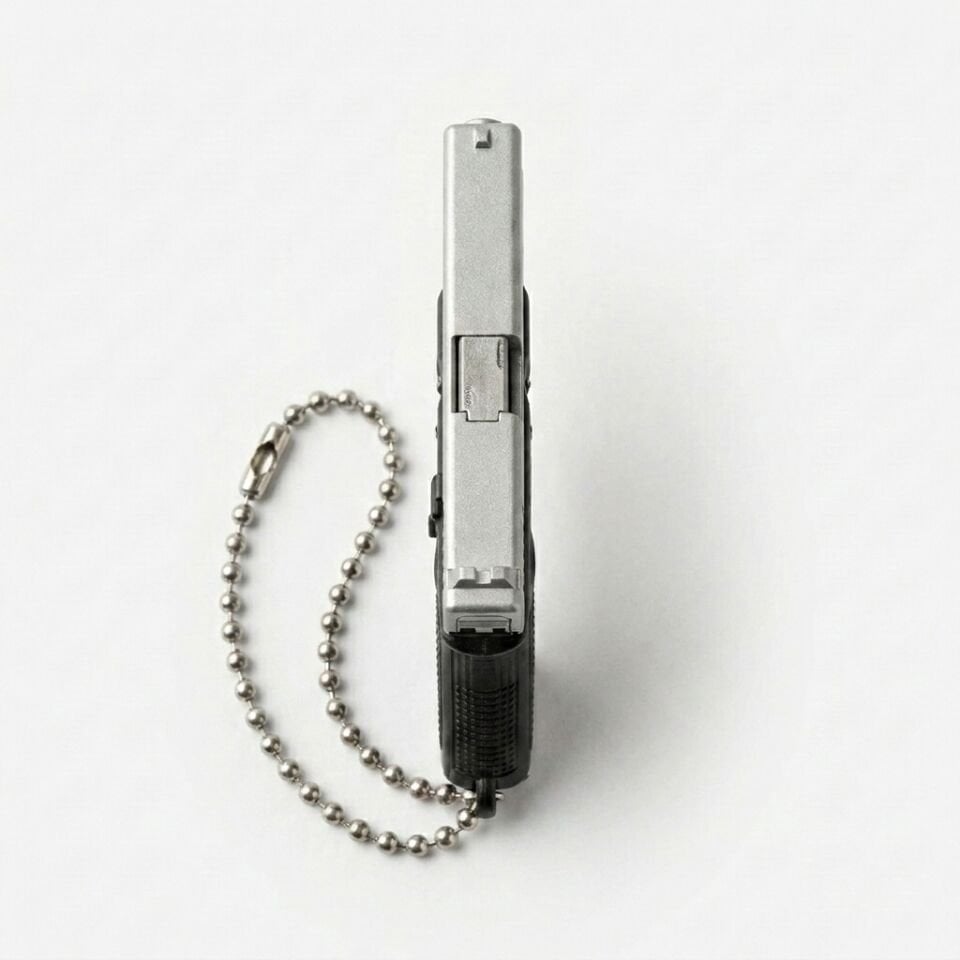 Mini Glock Anahtarlık Metal Gövde 5.5cm Hareketli Gerçekçi Tasarım
