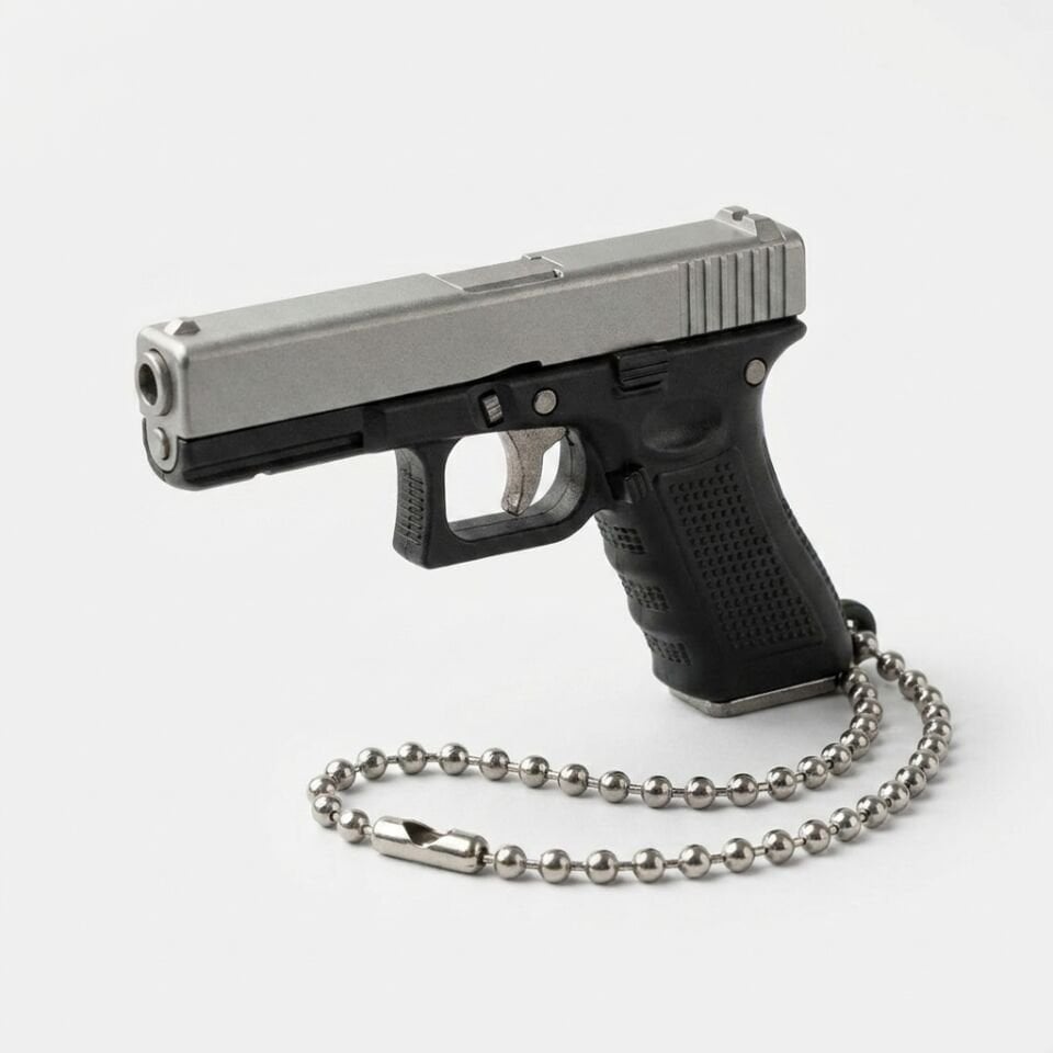 Mini Glock Anahtarlık Metal Gövde 5.5cm Hareketli Gerçekçi Tasarım