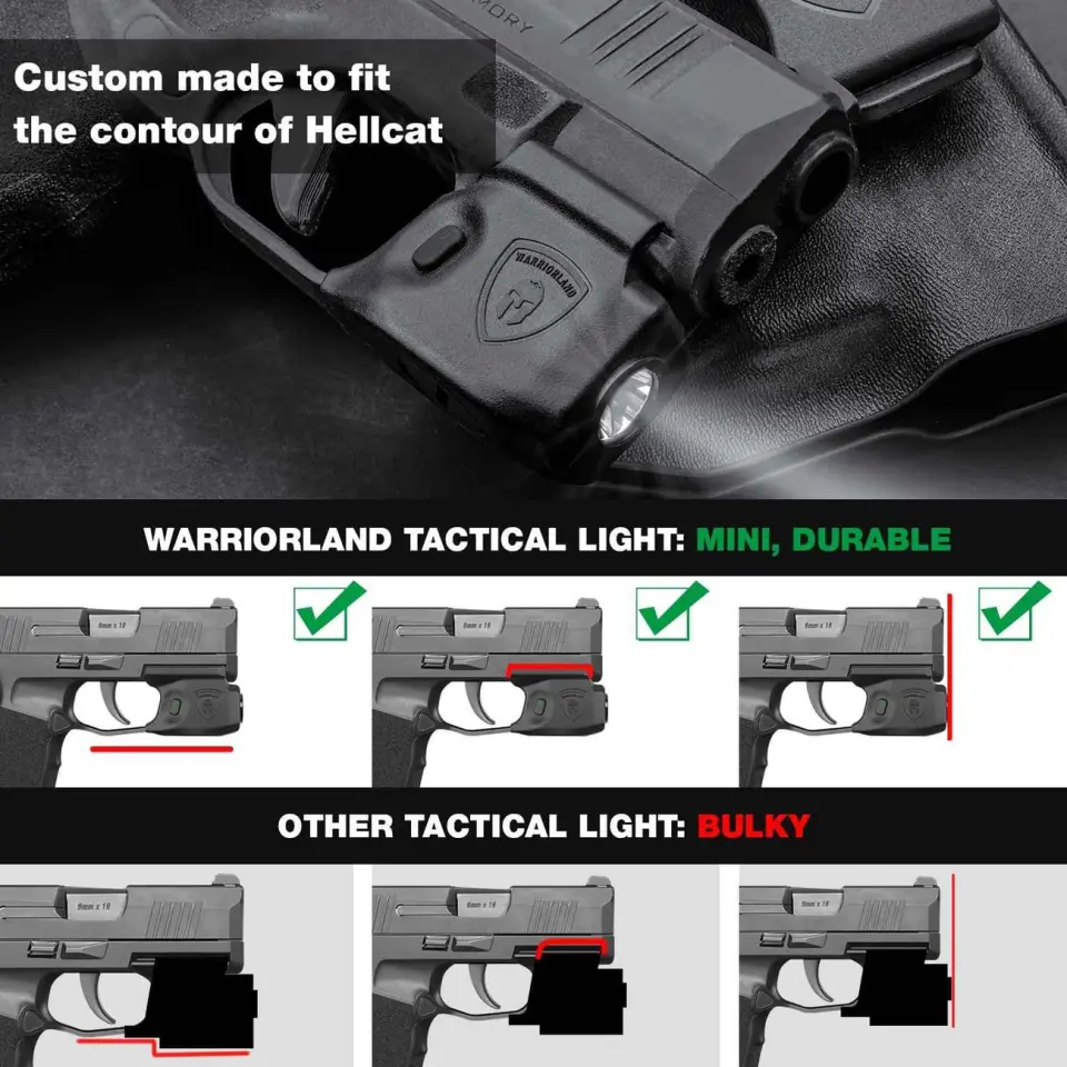 Hellcat Kydex Taktik Fener Kılıf Seti 150 Lümen Springfield Micro Compact