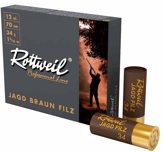 Rottweil Jagd Braun Filz Keçe Tapa 34 Gr. Av Fişeği 12 Cal.