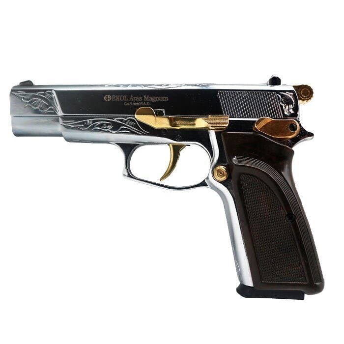 Ekol Aras Magnum P Beyaz Altın İşlemeli Kurusıkı Tabanca