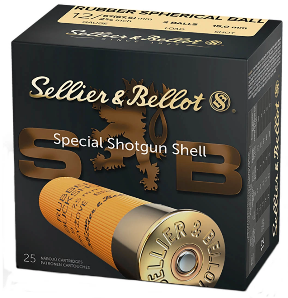 SELLIER & BELLOT RUBBER DEFENCE 9 PELLETS BUCKSHOT  12 CAL.